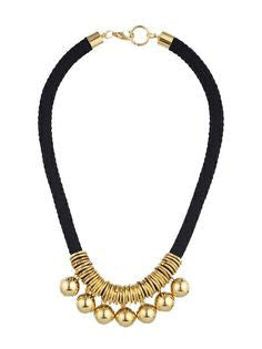 Black Gold Balls & Loops Necklace