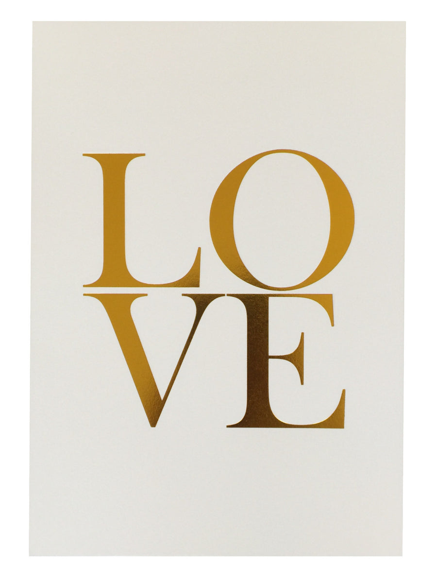 Love gold foil print